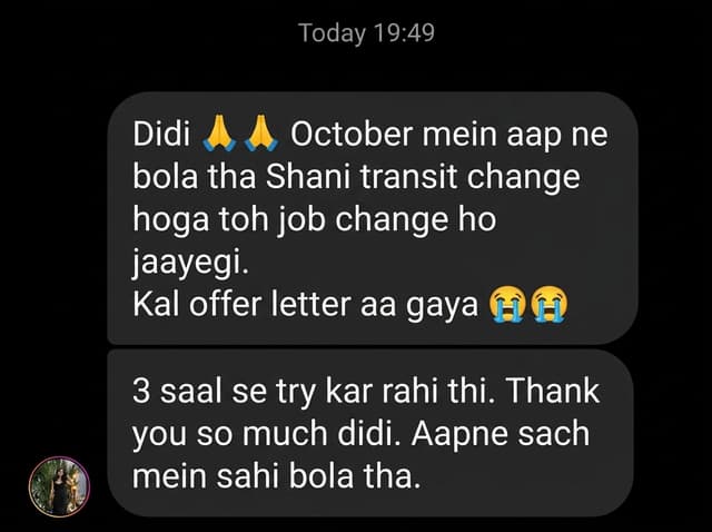Job change testimonial