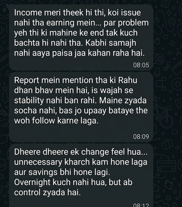 Sunita WhatsApp testimonial