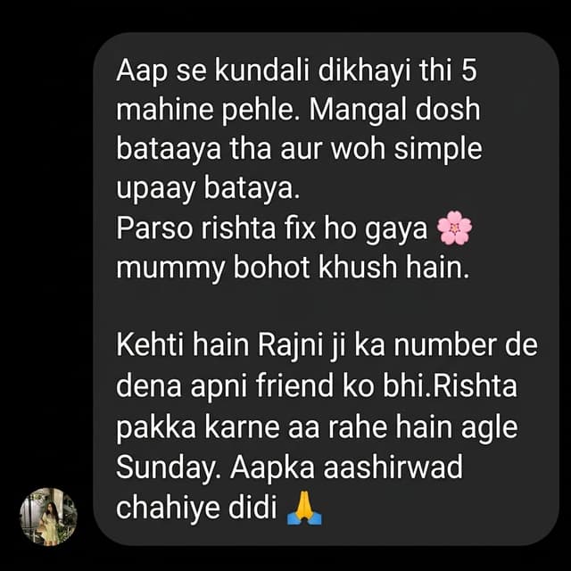 Kavita WhatsApp testimonial